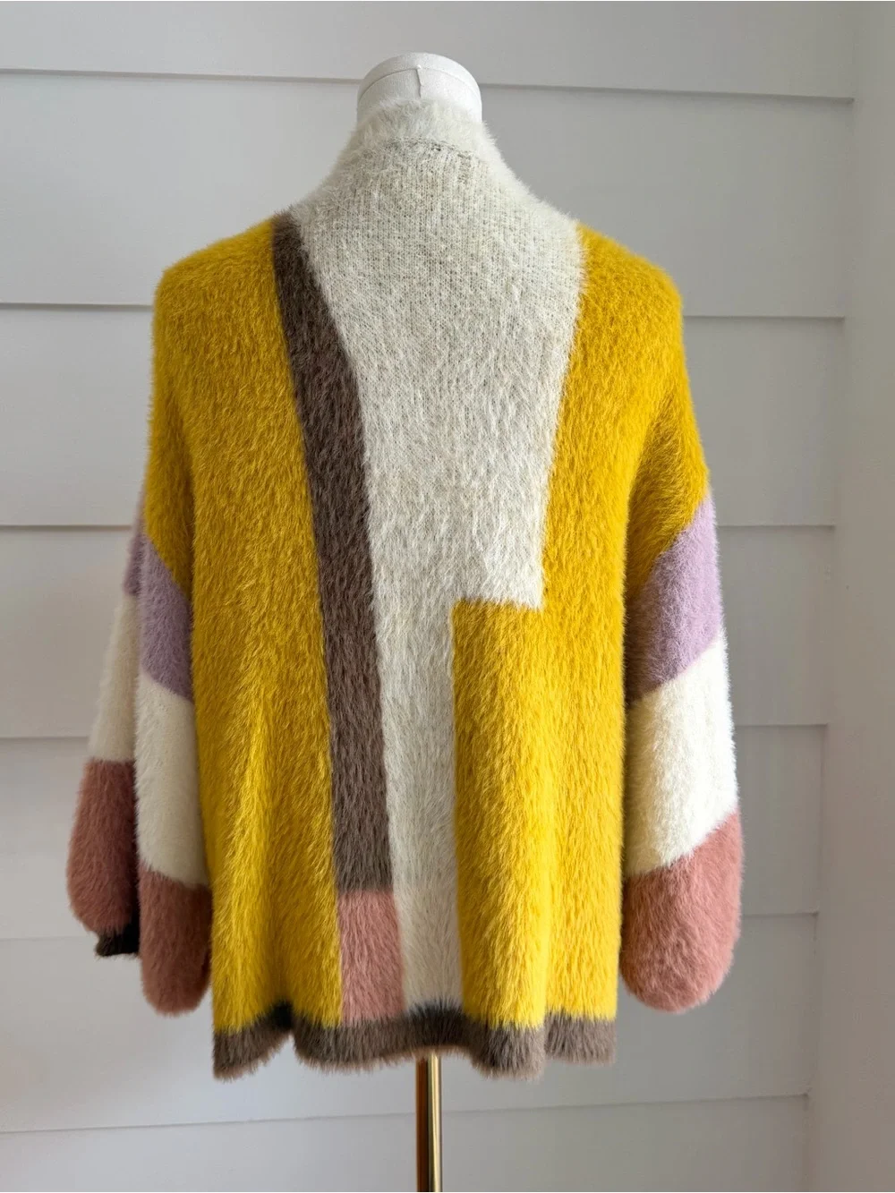 Anthropologie Colorblocked Eyelash Cardigan One Size - Picture 7 of 11